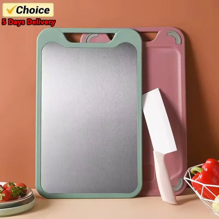 1pc Cutting Board Two Sides Of Stainless Steel