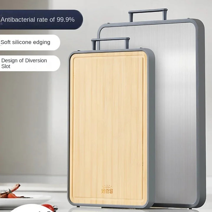 Bamboo/stainless steel double-sided cutting board